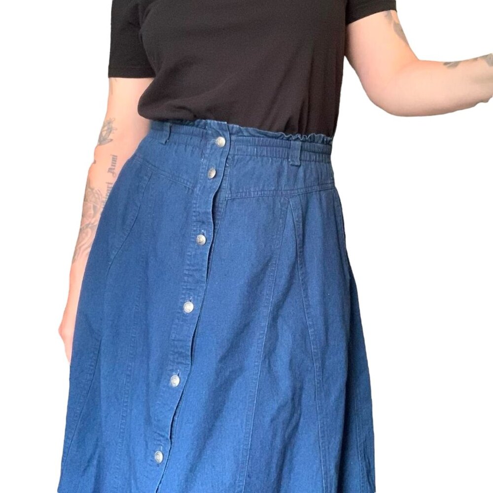 Vintage Chaus Sport Denim Midi Skirt